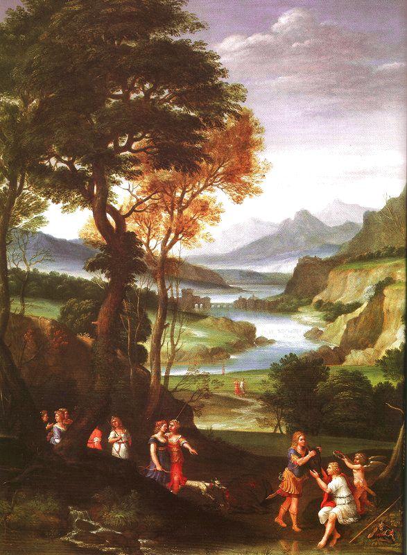  Gian  Battista Viola Landscape with Meleager and Atlanta Germany oil painting art